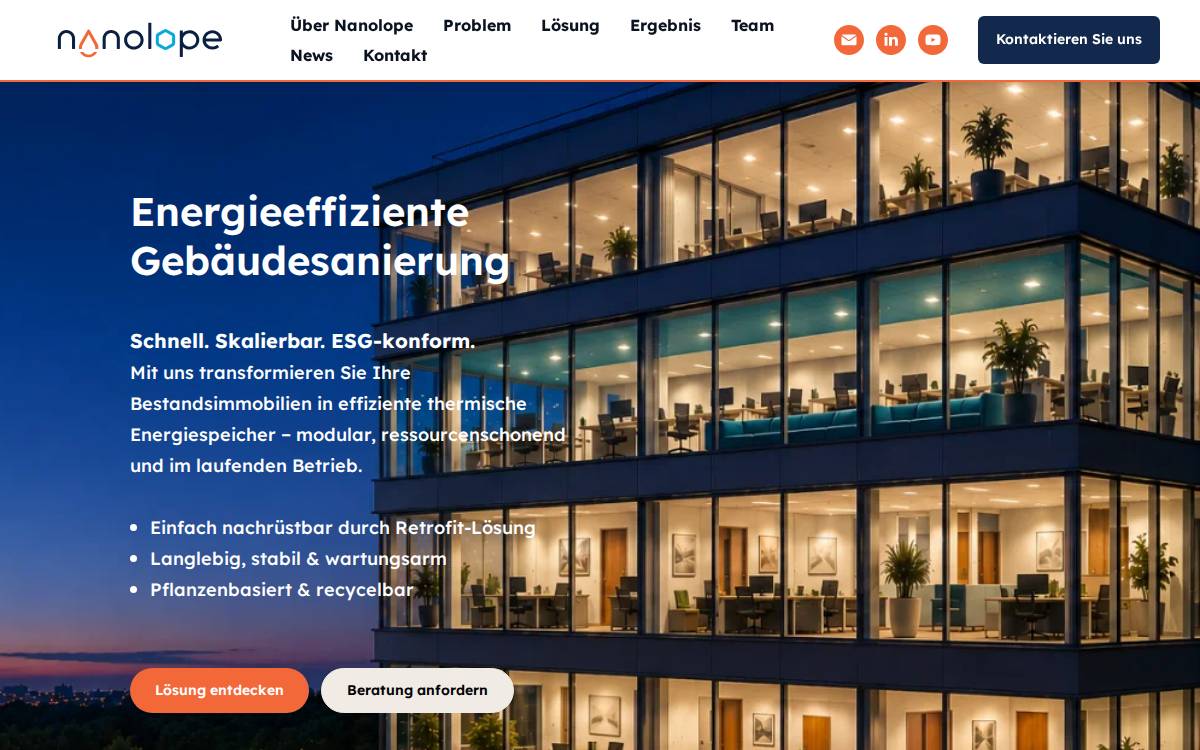 Nanolope website preview