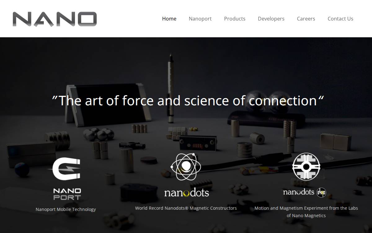 Nanomagnetics website preview