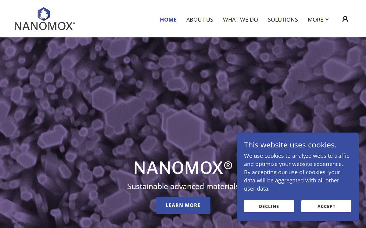 Nanomox website preview