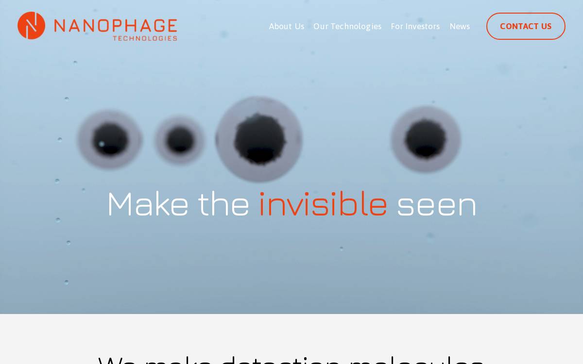 Nanophage website preview