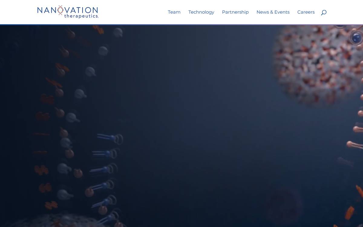 NanoVation Therapeutics website preview