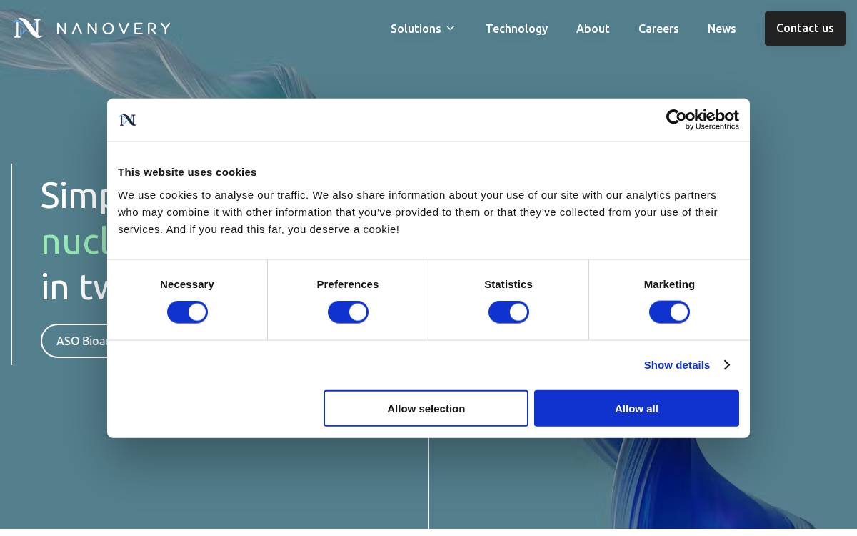 Nanovery website preview