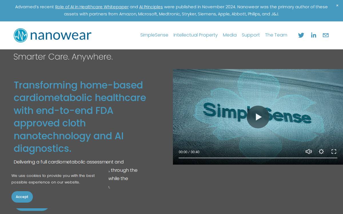 Nanowear website preview