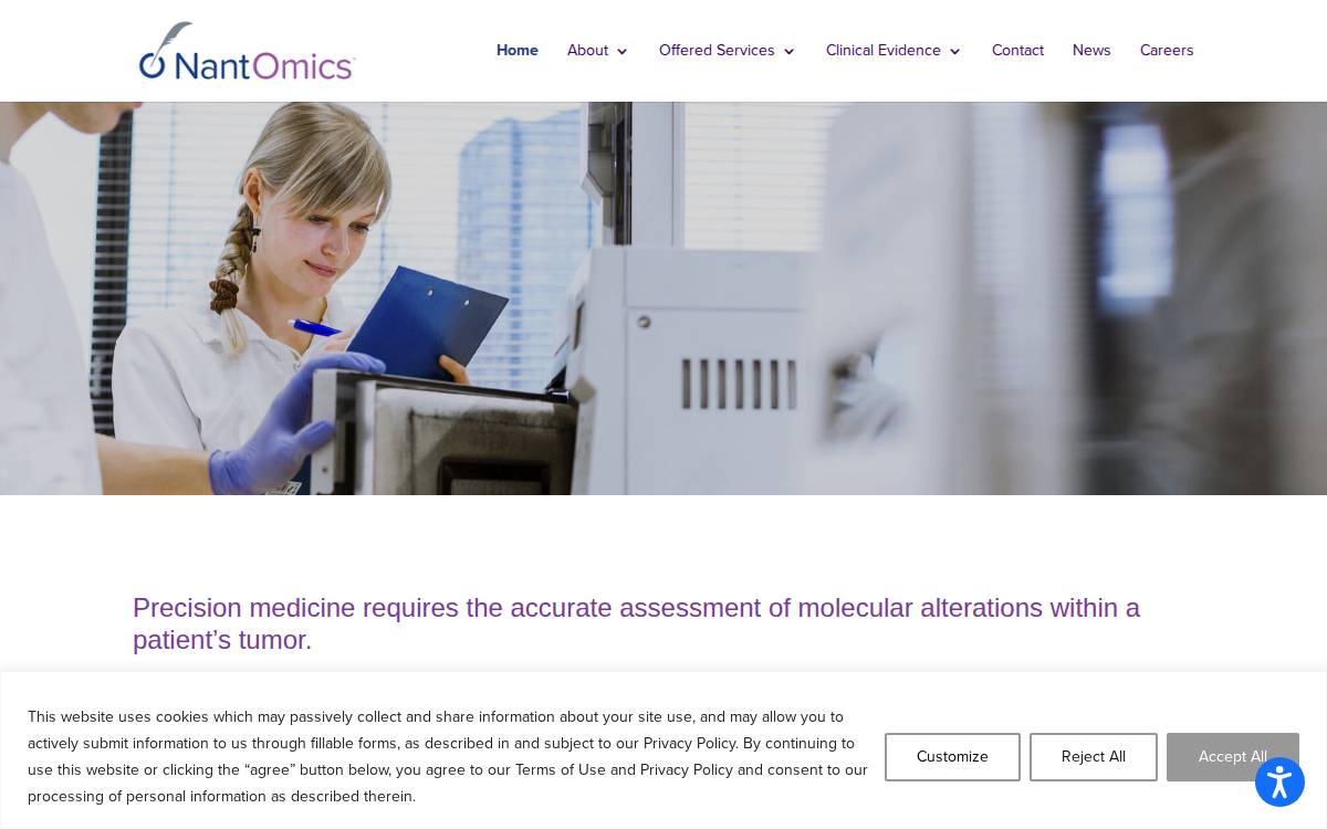 NantOmics website preview