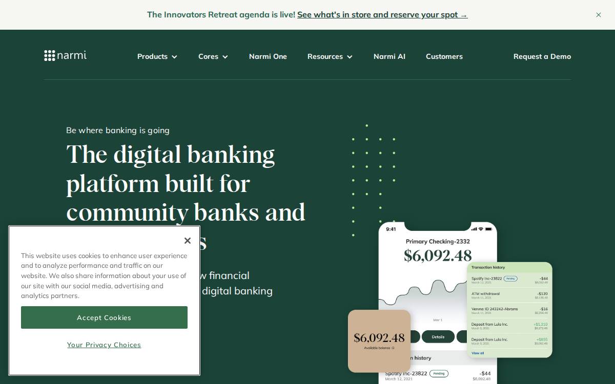 Narmi website preview