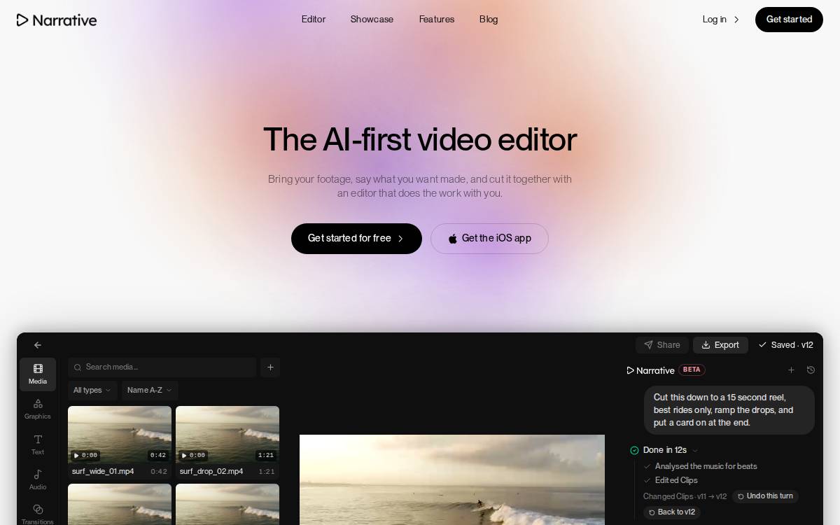 Narrative website preview