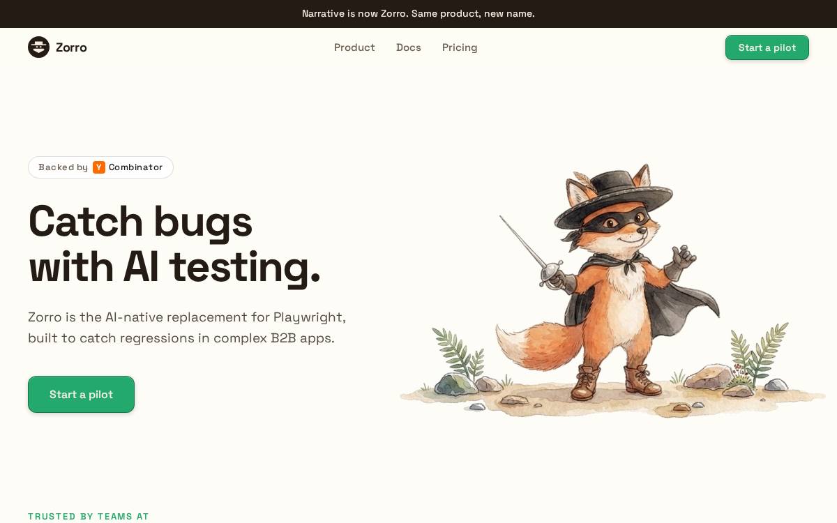 Narrative website preview