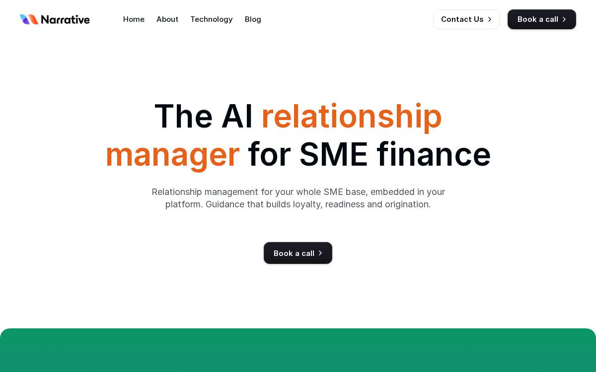 Narrative Banking website preview