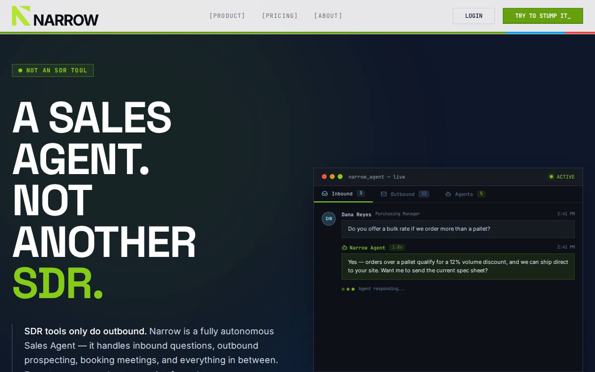 Narrow AI website preview