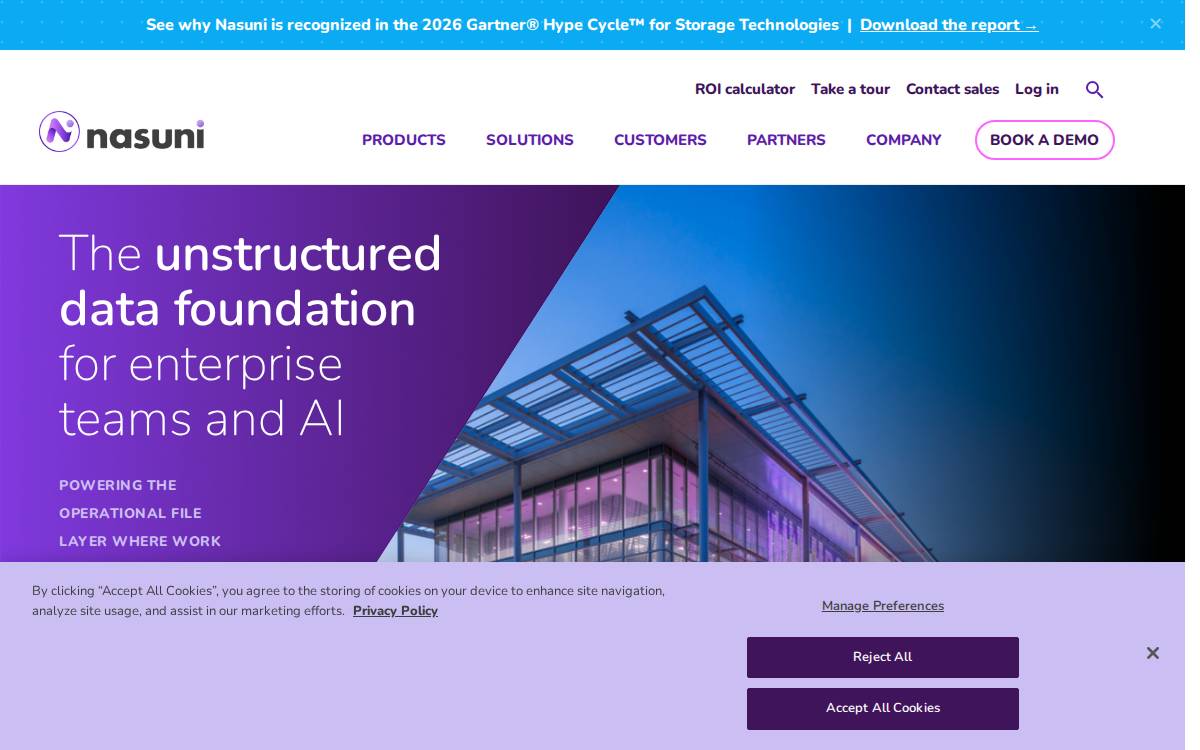 Nasuni website preview