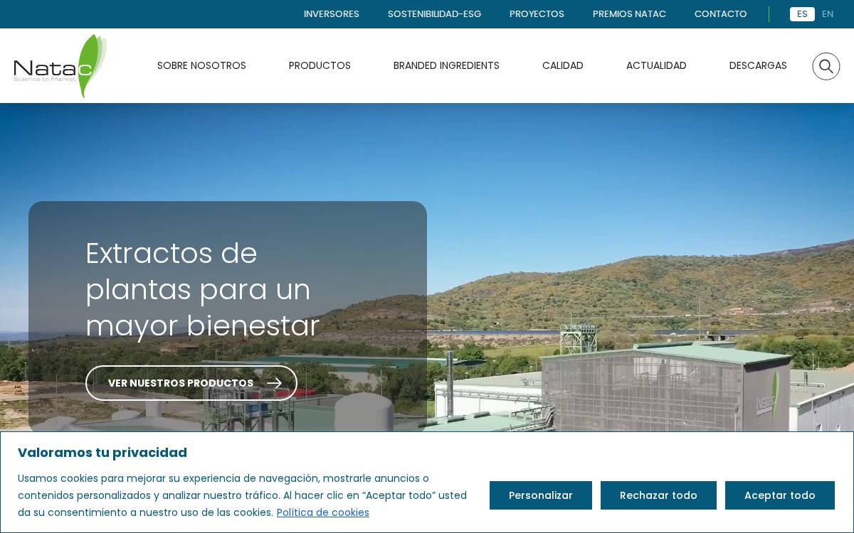 Natac website preview
