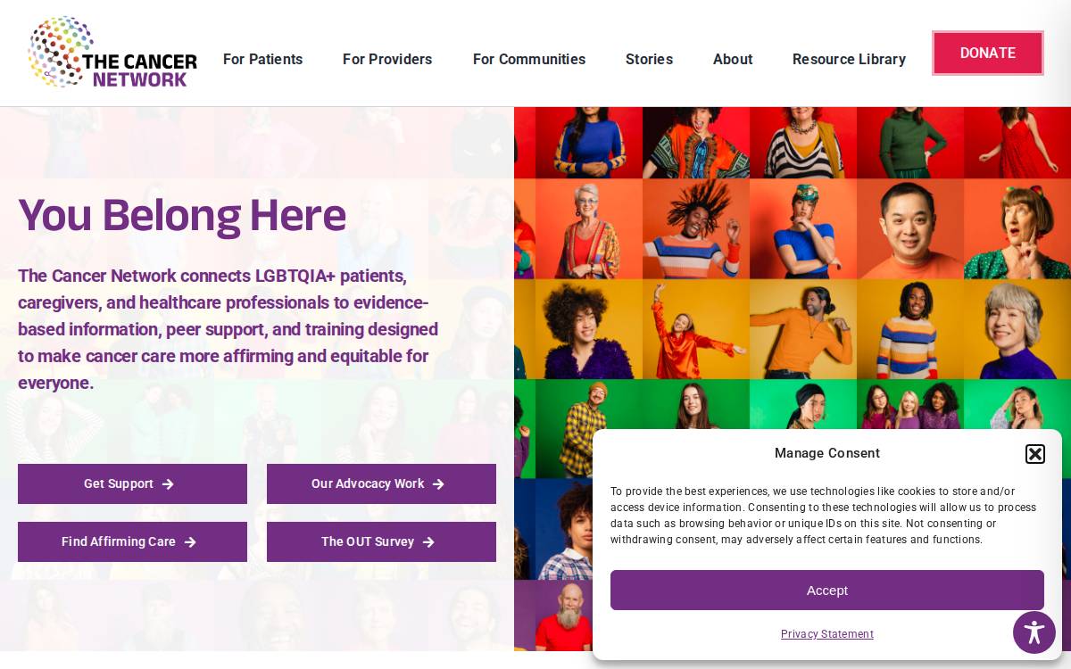 National LGBT Cancer Network website preview
