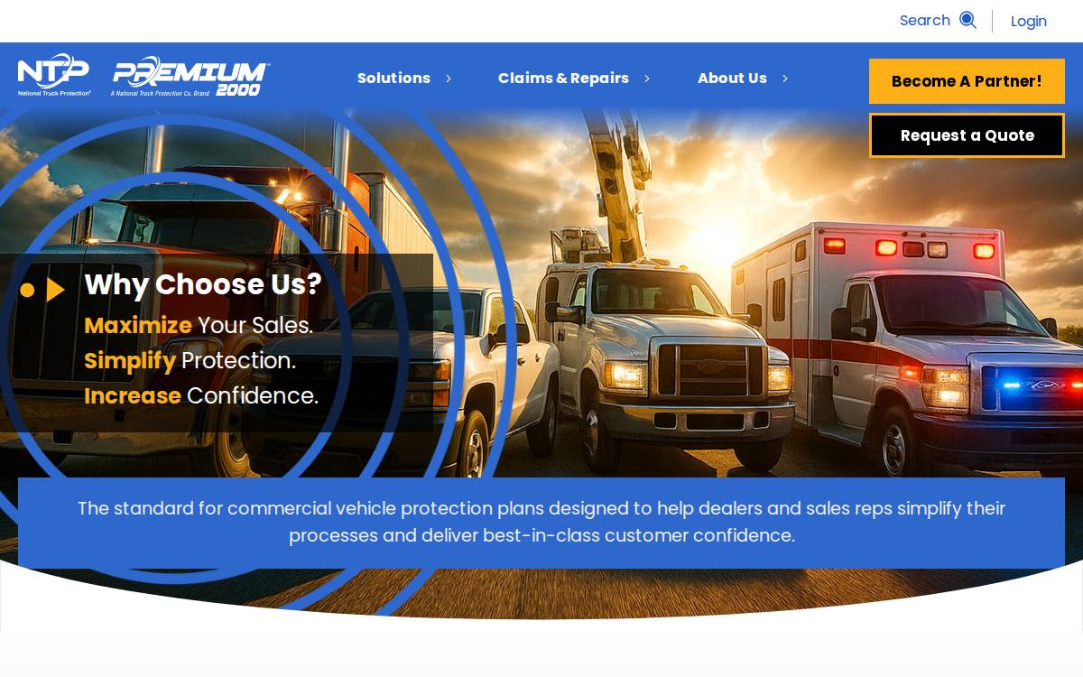 National Truck Protection website preview
