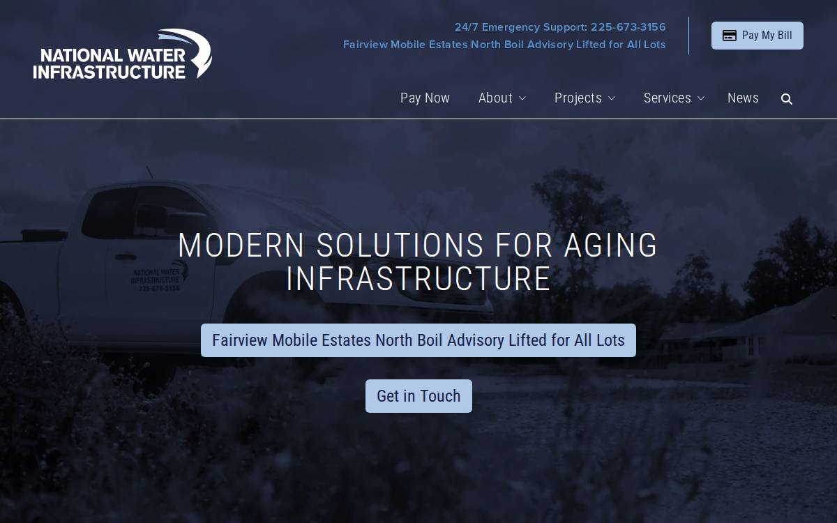 National Water Infrastructure website preview