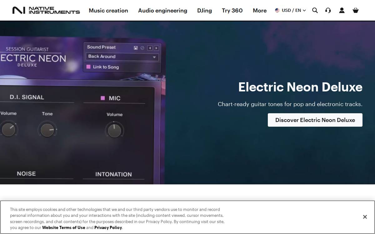 Native Instruments website preview