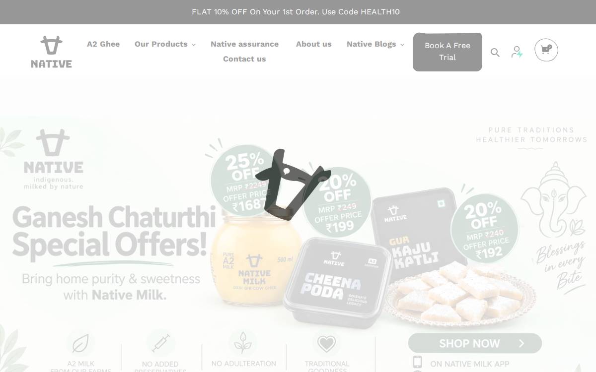 Native Milk website preview
