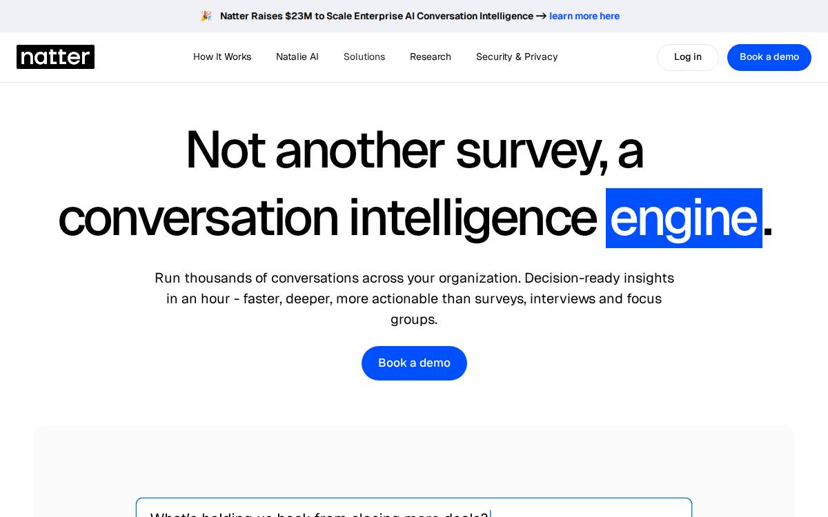 Natter website preview