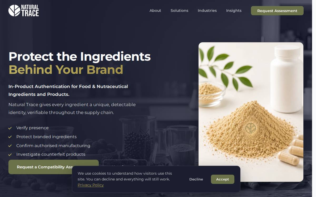Natural Trace website preview
