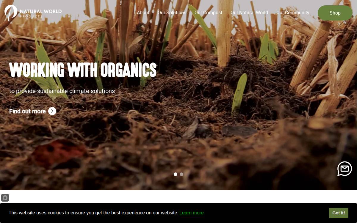 Natural World Products website preview