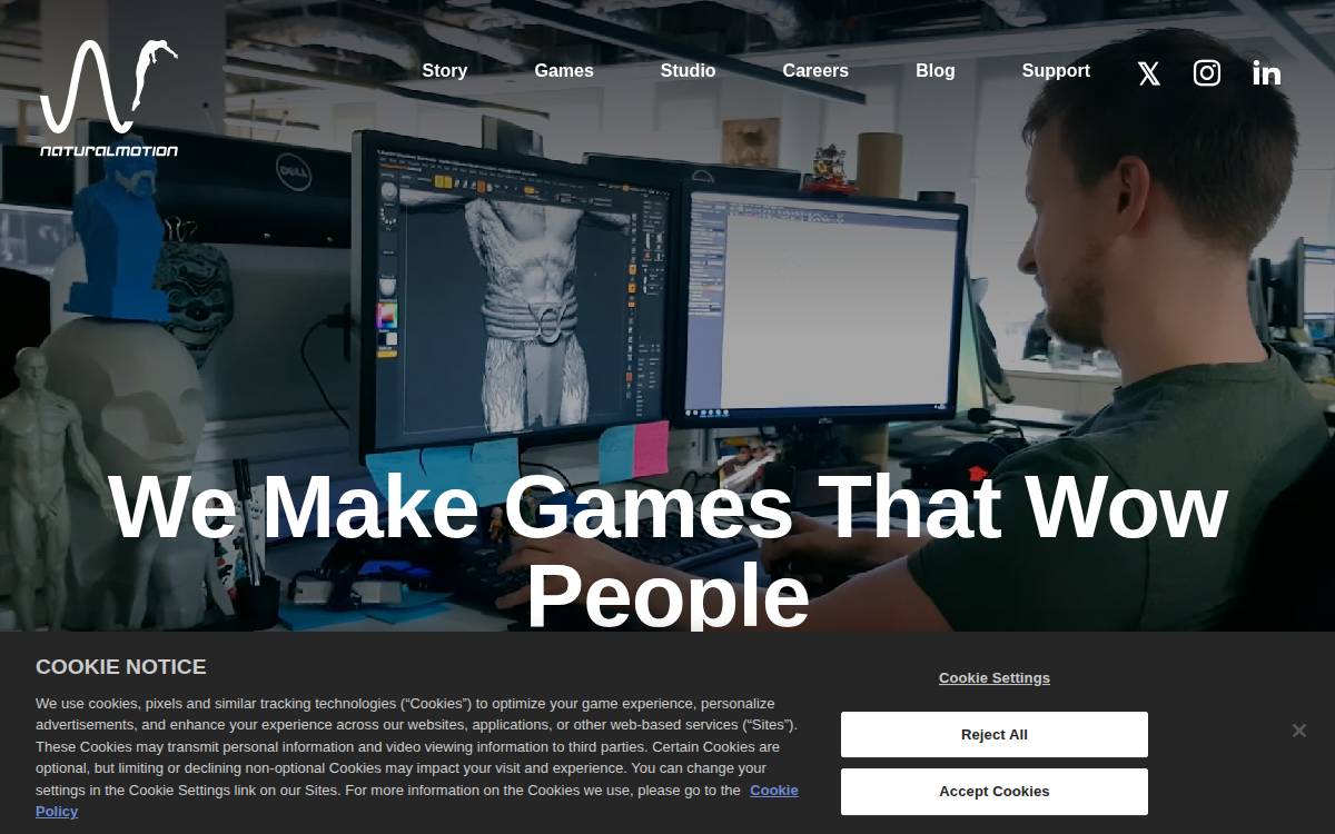 NaturalMotion website preview