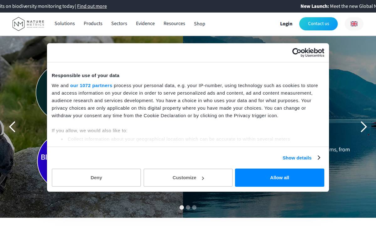 NatureMetrics website preview