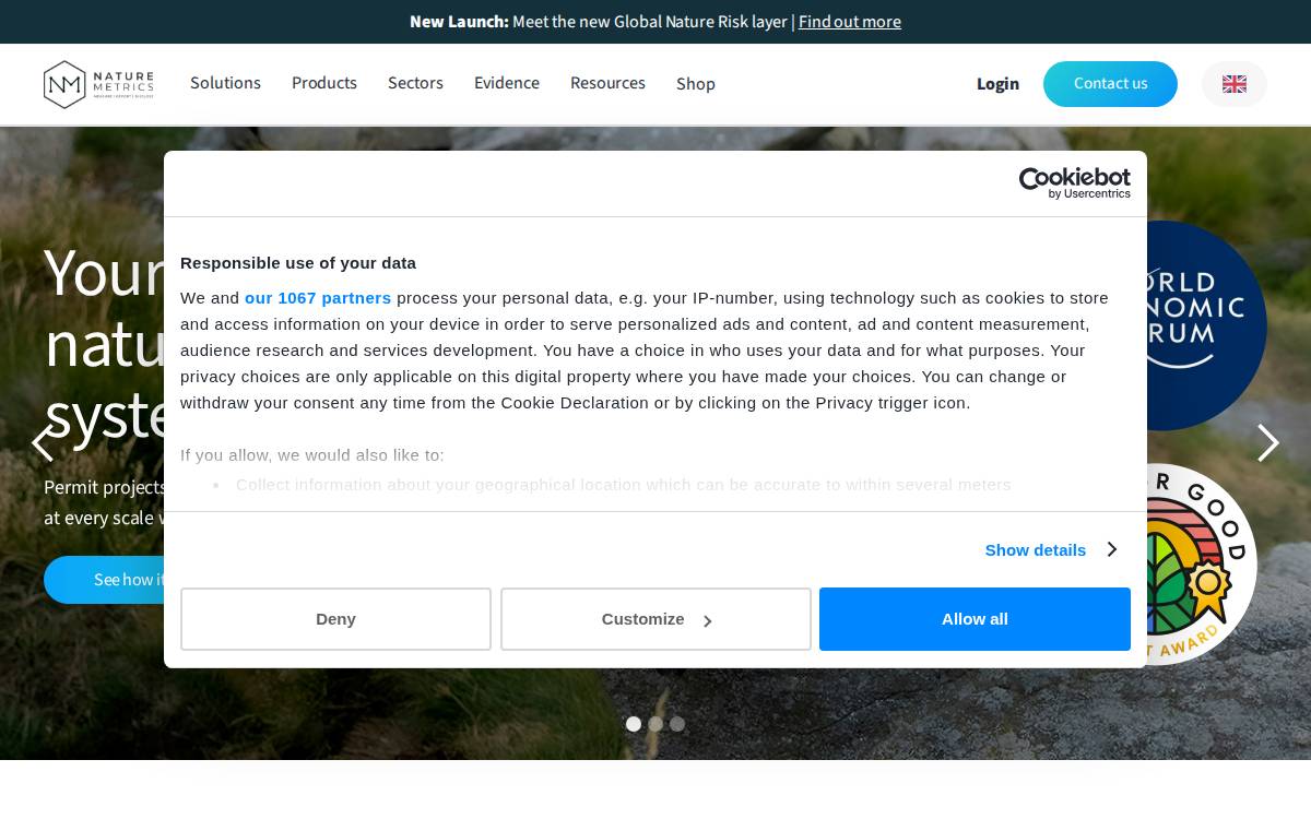 Nature Metrics website preview