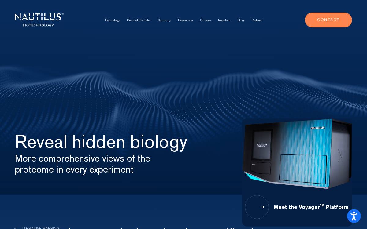 Nautilus Biotechnology website preview