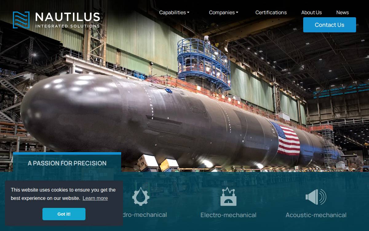 Nautilus Integrated Solutions website preview