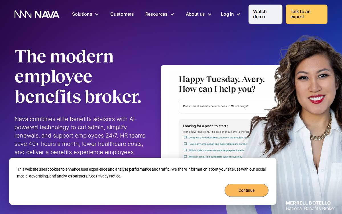 Nava website preview
