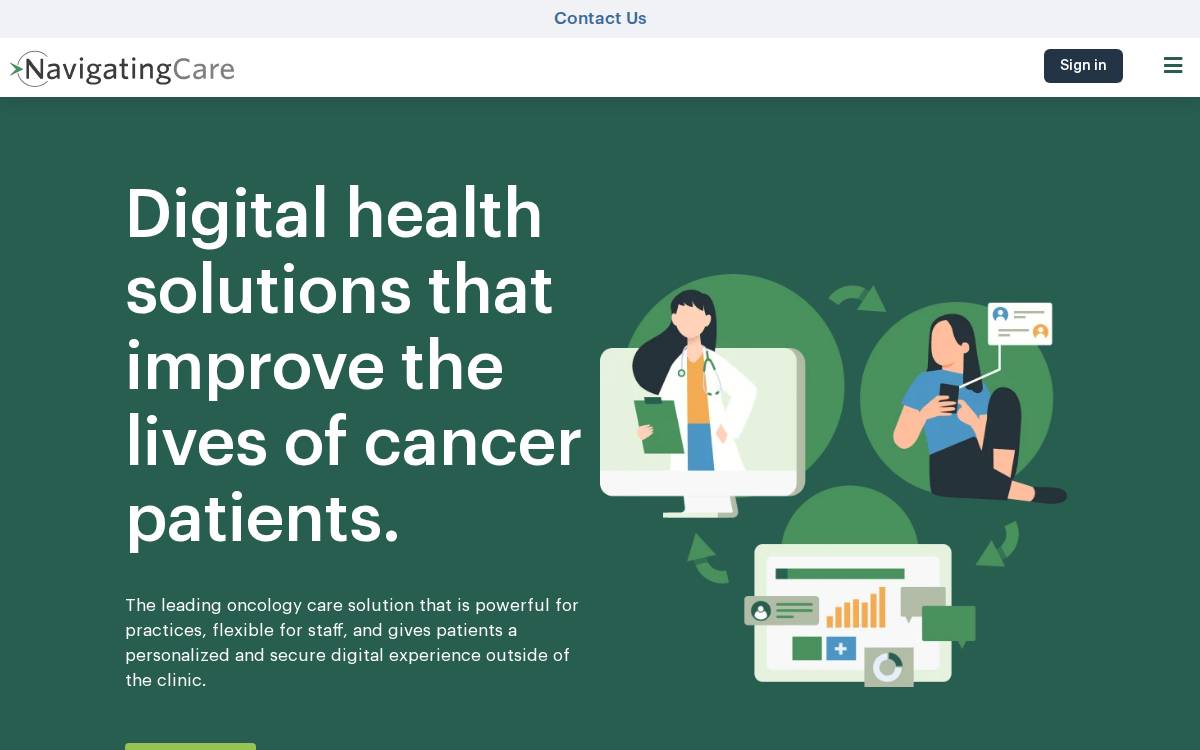 Navigating Cancer website preview