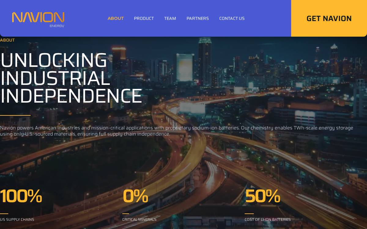 Navion website preview