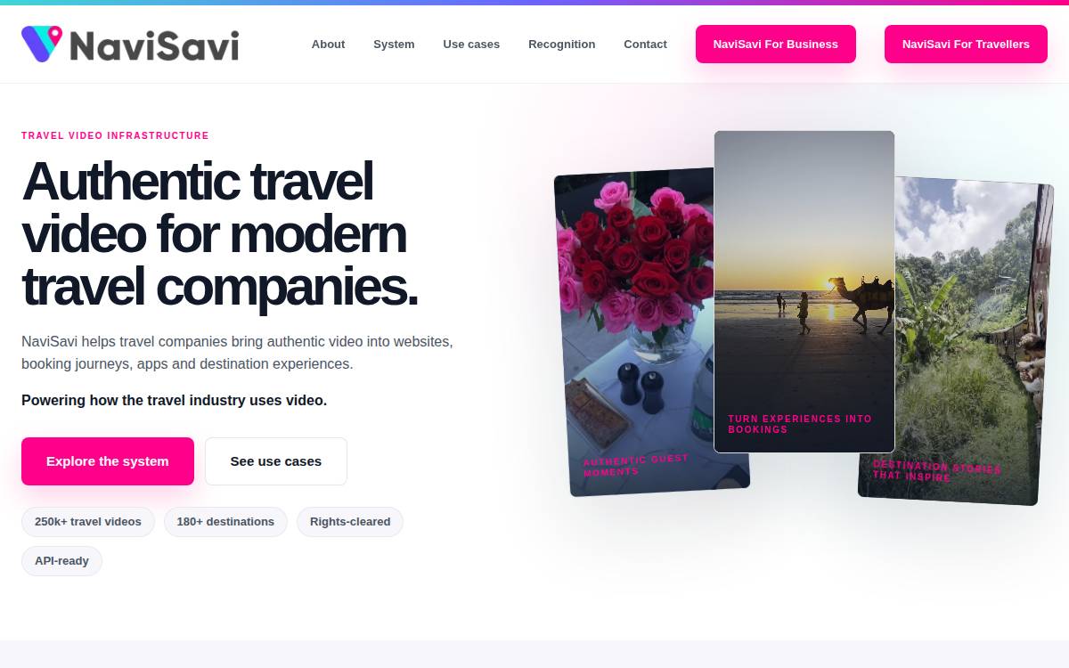 NaviSavi Travel website preview