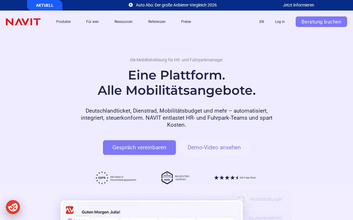Navit website preview