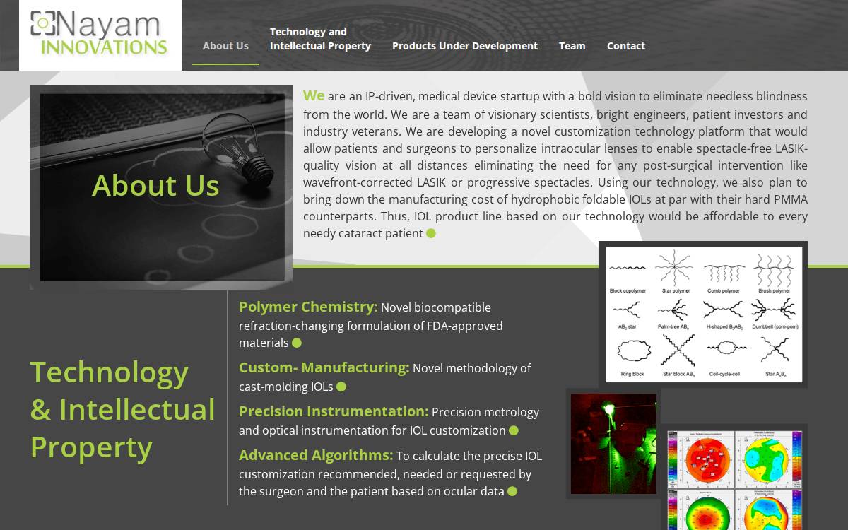 Nayam Innovations website preview