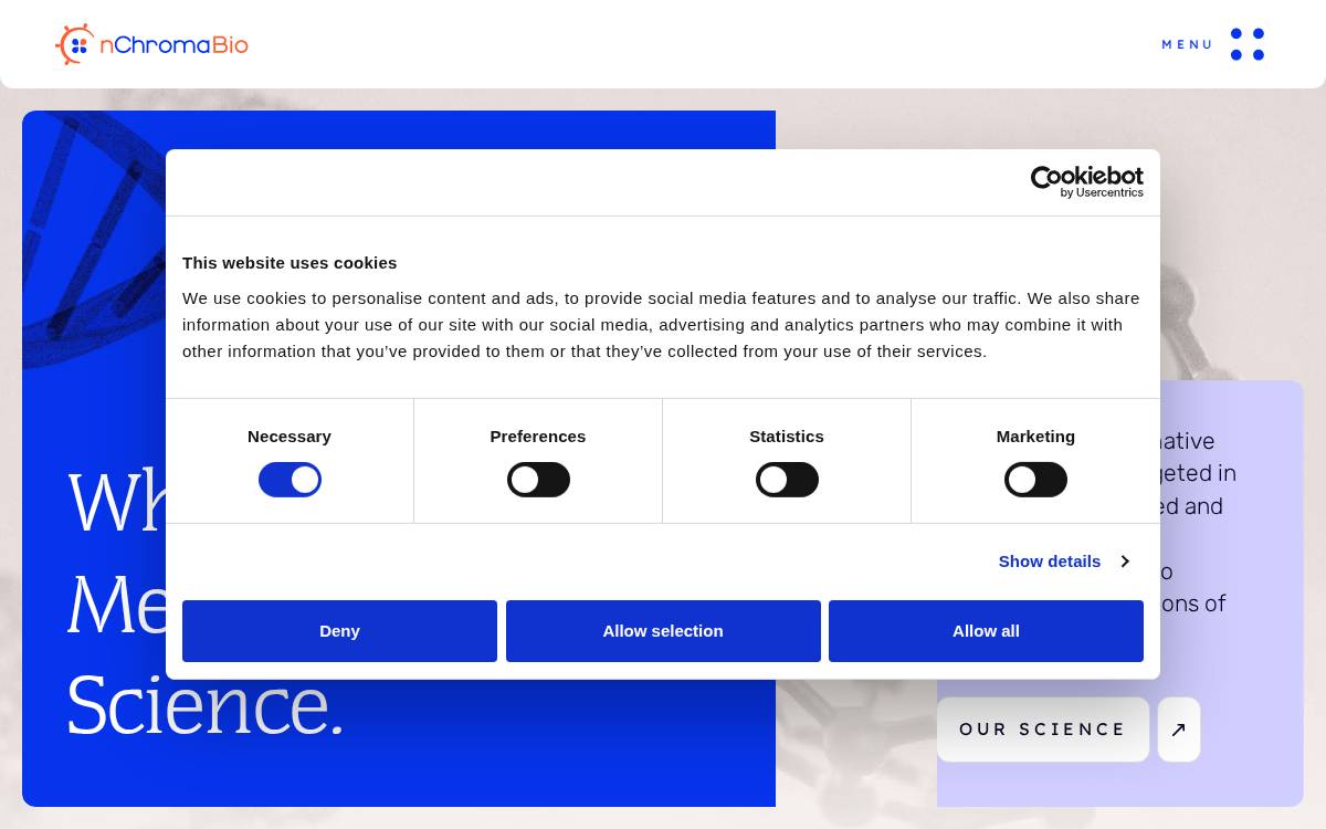 nChroma Bio website preview