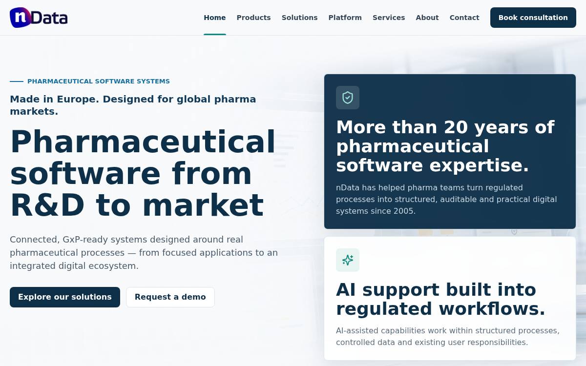Ndata website preview