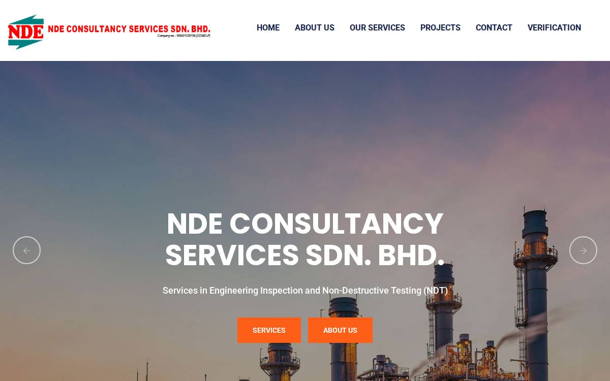 NDE website preview