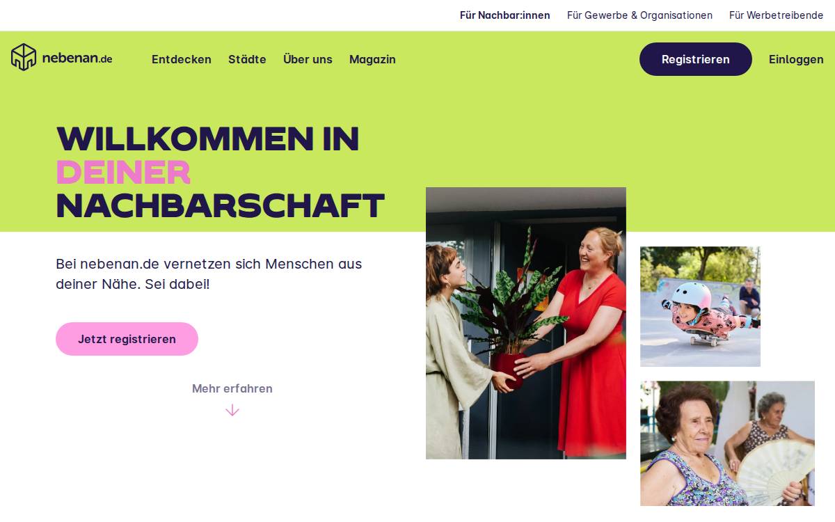 Nebenan website preview