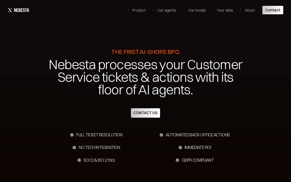 Nebesta website preview