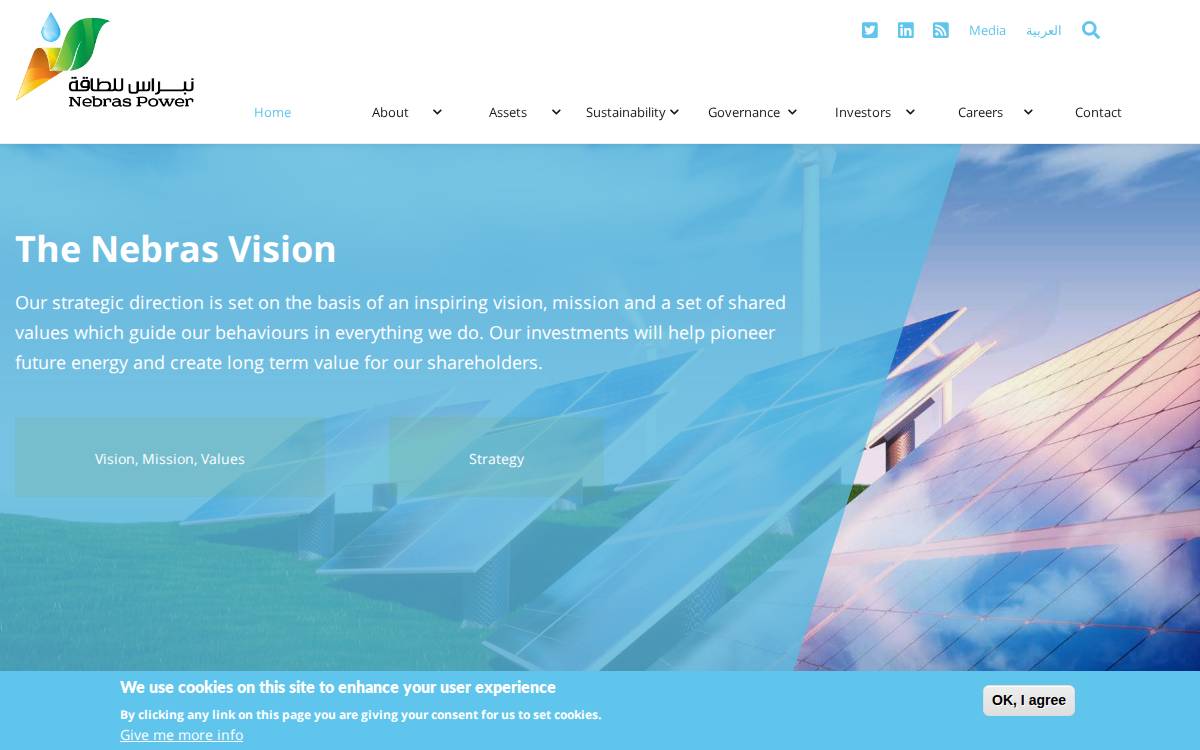 Nebras Power website preview