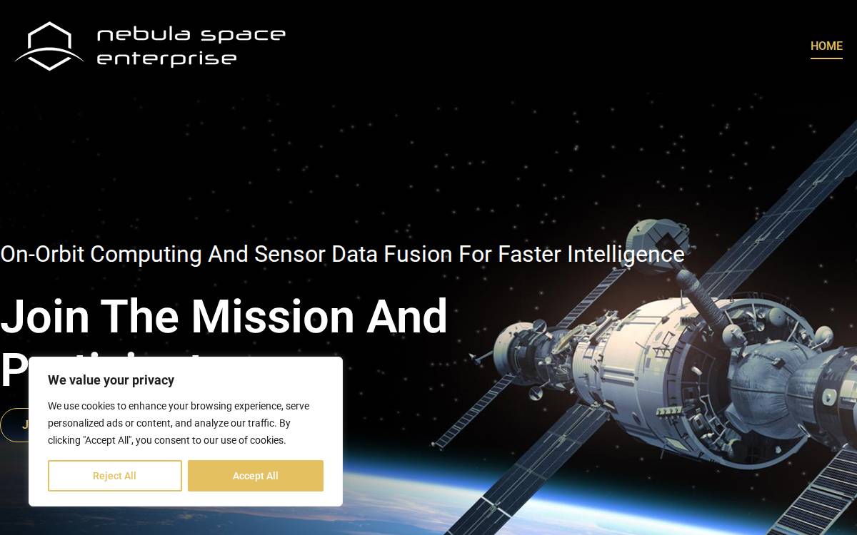 Nebula Space Enterprise website preview