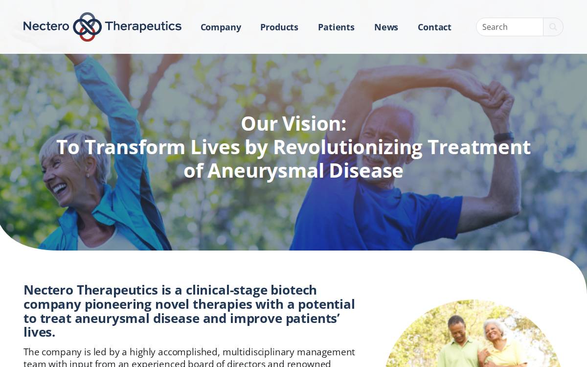 Nectero Medical website preview