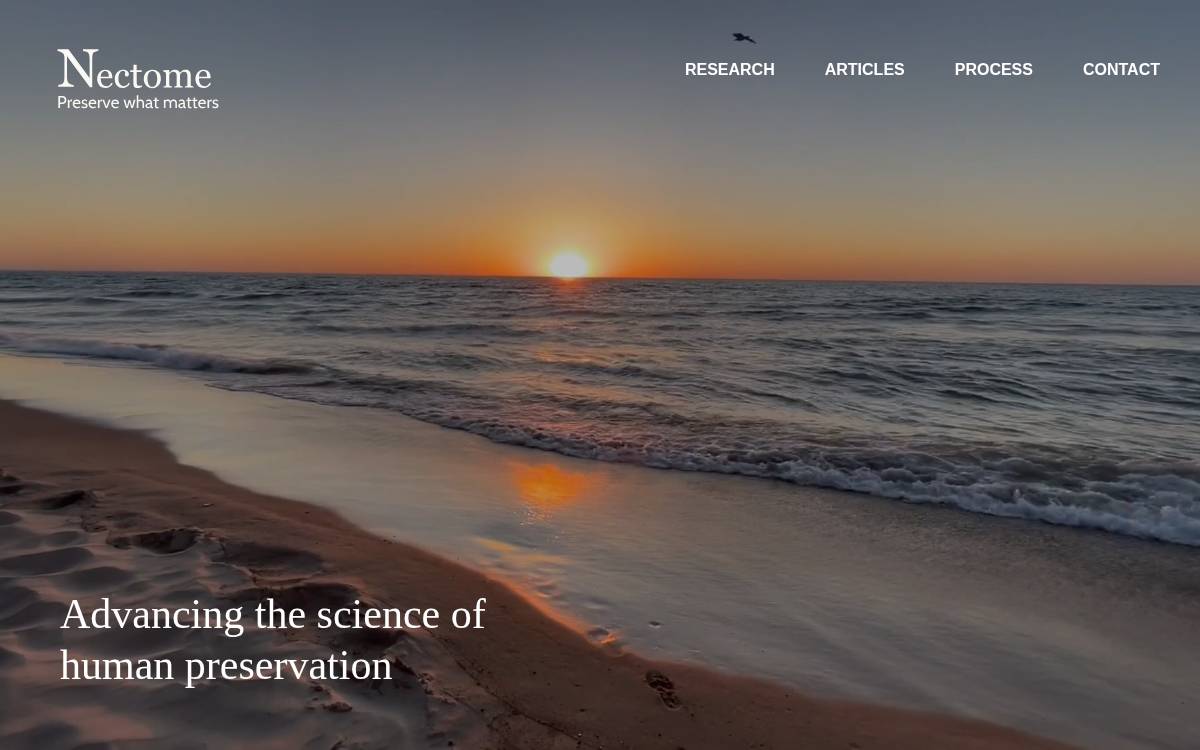 Nectome website preview
