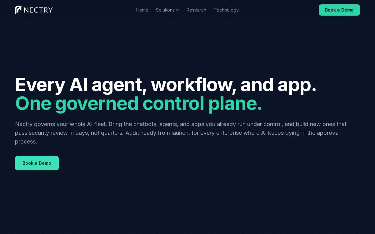 Nectry website preview