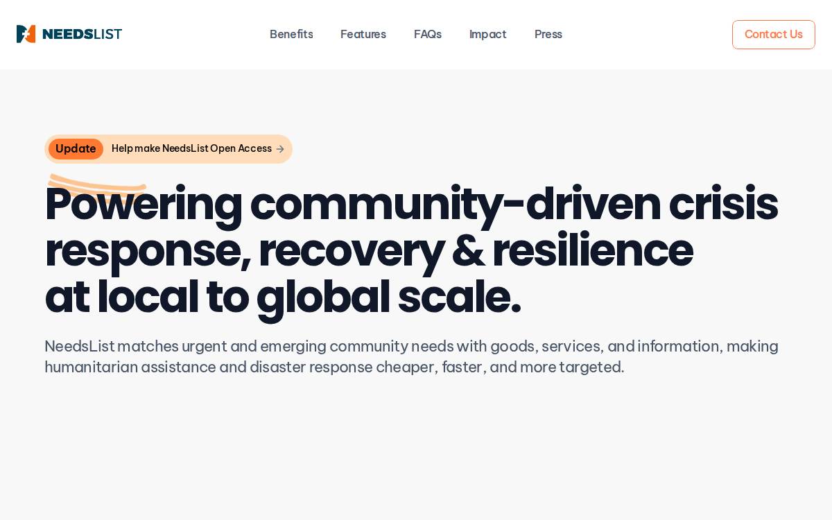 Needslist website preview