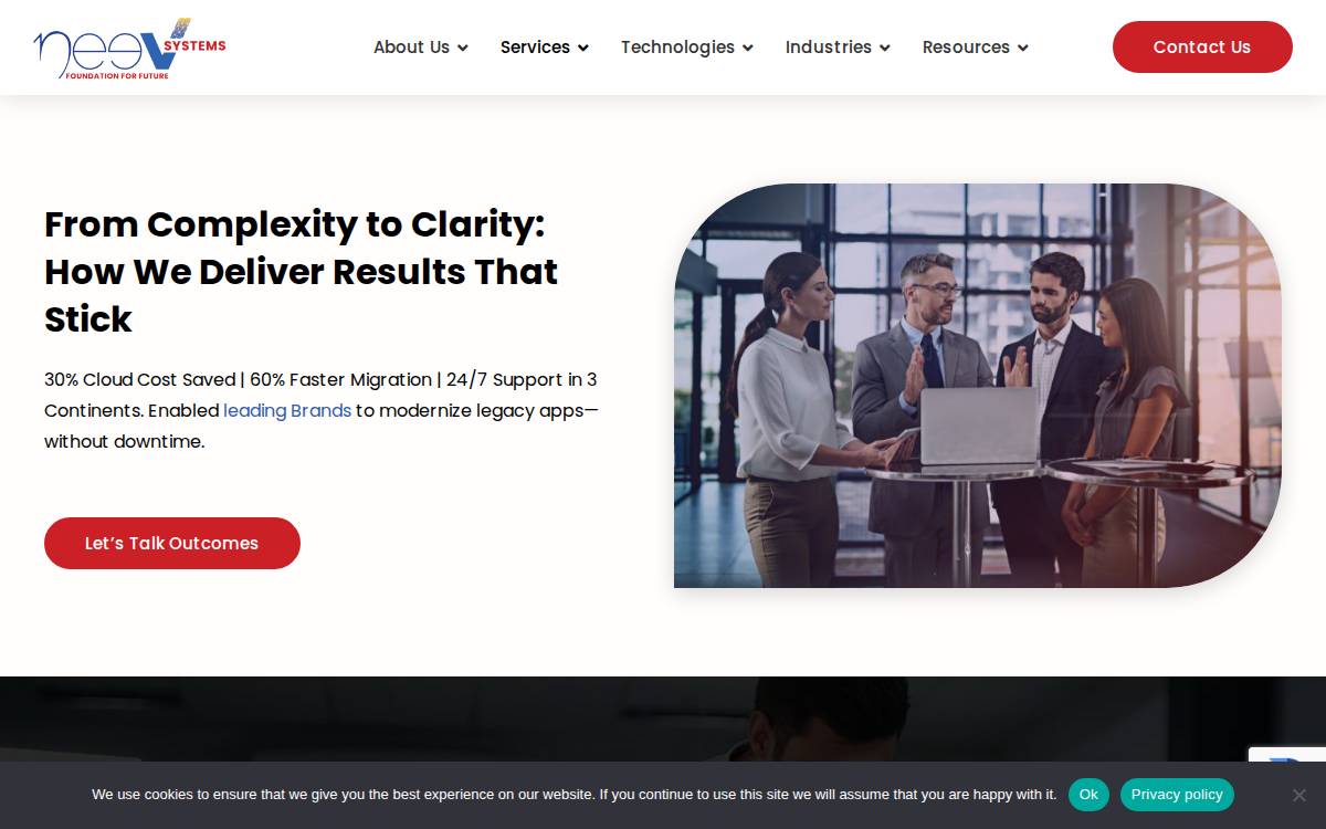 Neev Systems website preview