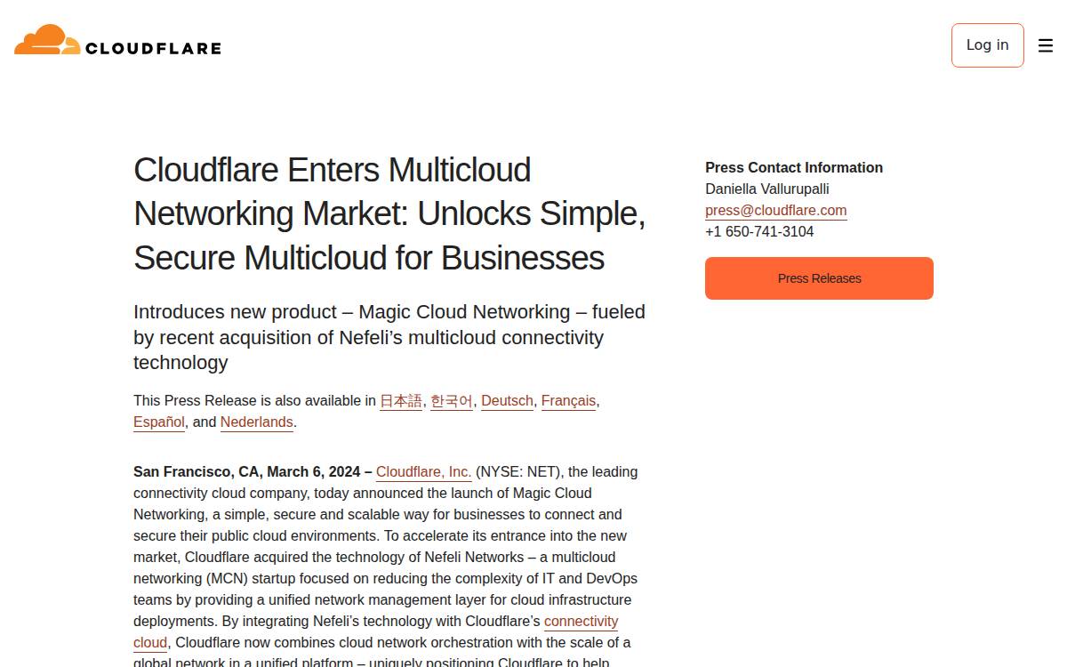 Nefeli Networks website preview