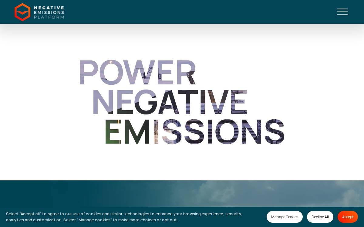 Negative Emissions Platform website preview