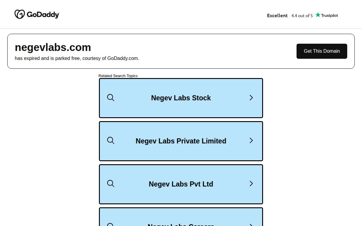 Negev Labs website preview