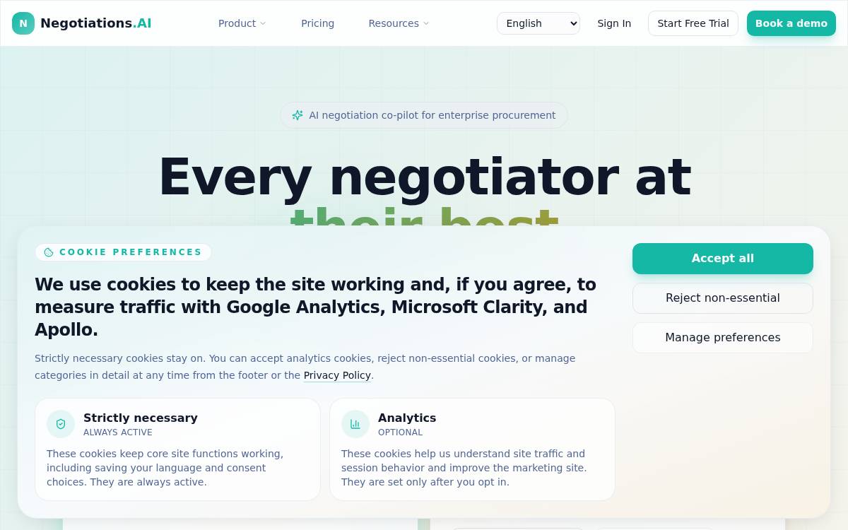 Negotiations website preview